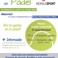 ¡Abrimos el plazo de preinscripción de la Escuela Morales Sport de Pádel!